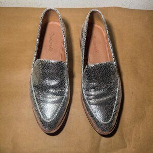 MADEWELL The Frances Loafer in Crackle Metallic - Silver - 6.5 M